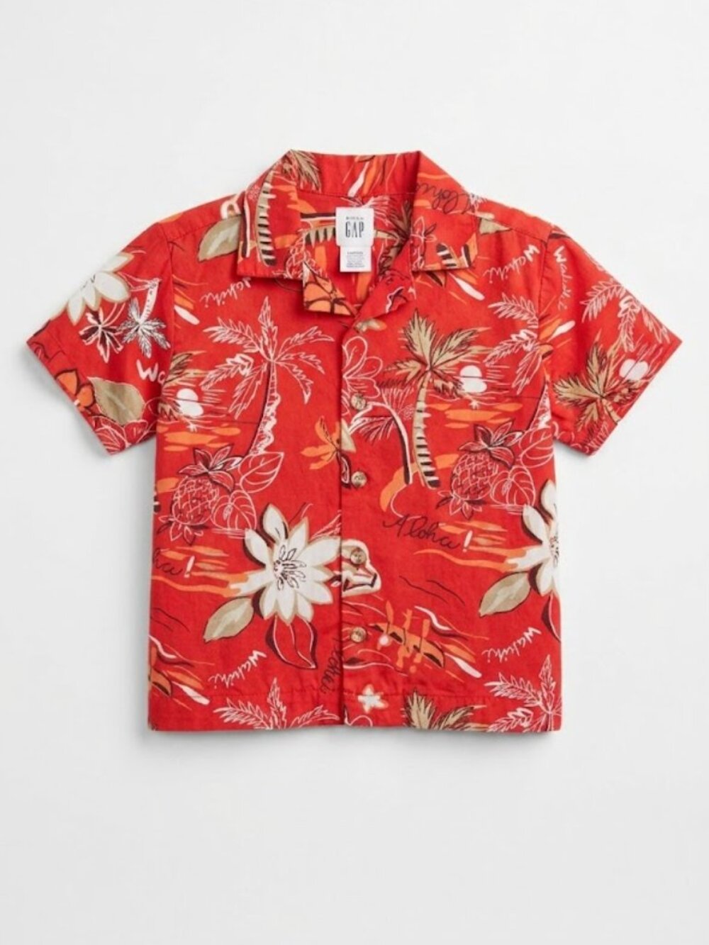 GAP Kids Orange Hawaiian Button-Up Shirt